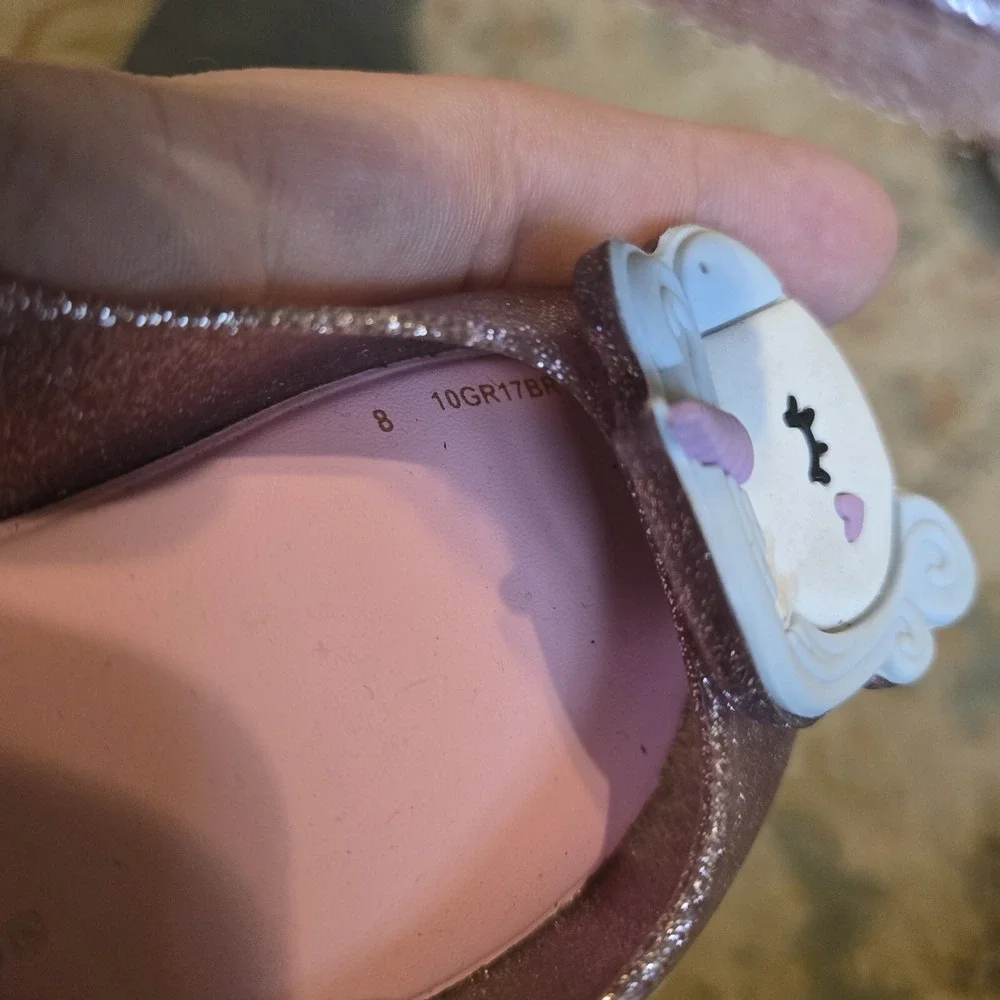 Mini Melissa Unicorn Pink Glitter Jelly PVC Mary Jane Shoes Toddler Size 5 Girl